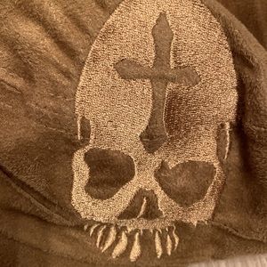 Skull brown vegan suede hat